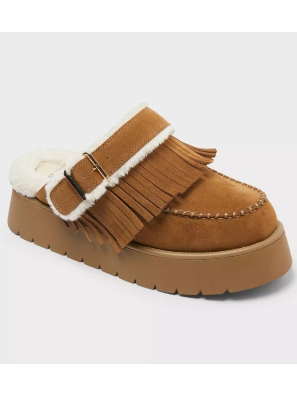 Wild Fable Freda Convertible Clogs Slipper Brown Fringe Size 11